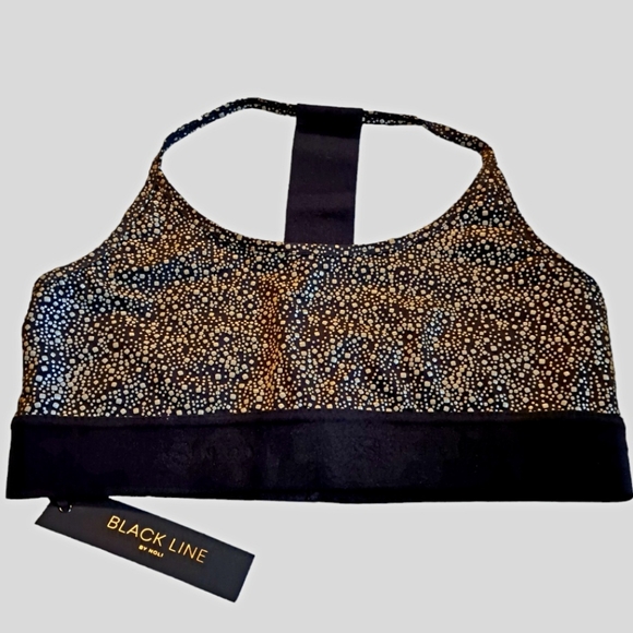 Noli Studio Bra Ultra Reflective Gold and Black Sz L NWT - Picture 2 of 5